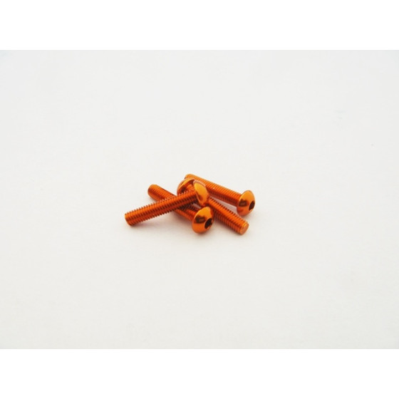 Hiro Seiko  Alloy Hex Socket Button Head Screw M3x20  (4pcs | Orange)