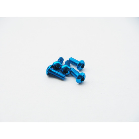 Hiro Seiko  Alloy Hex Socket Button Head Screw M3x14  (4pcs | T-Blue)