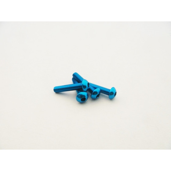 Hiro Seiko  Alloy Hex Socket Button Head Screw M3x18  (4pcs | T-Blue)