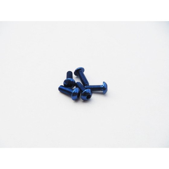 Hiro Seiko  Alloy Hex Socket Button Head Screw M3x14  (4pcs | Y-Blue)