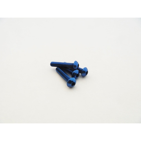 Hiro Seiko  Alloy Hex Socket Button Head Screw M3x18  (4pcs | Y-Blue)