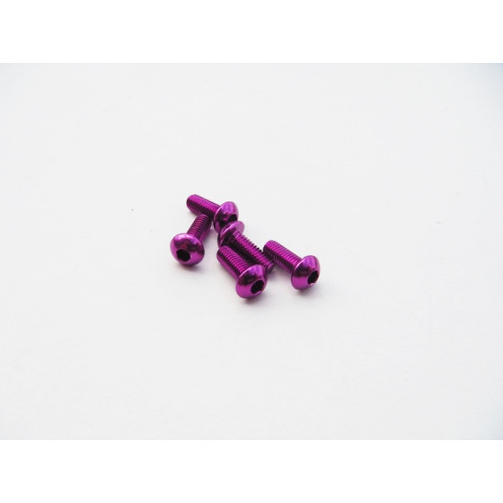 Hiro Seiko  Alloy Hex Socket Button Head Screw M3x15  (4pcs | Purple)