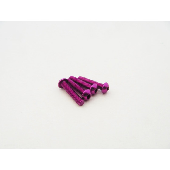 Hiro Seiko  Alloy Hex Socket Button Head Screw M3x18  (4pcs | Purple)