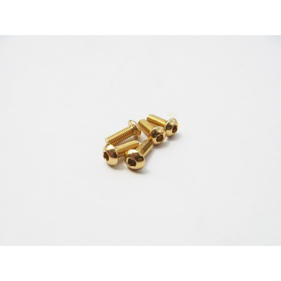 Hiro Seiko  Alloy Hex Socket Button Head Screw M3x15  (4pcs | Gold)