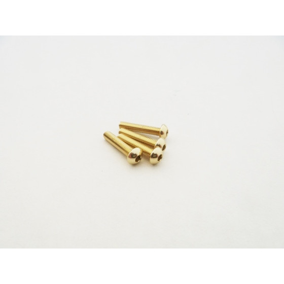 Hiro Seiko  Alloy Hex Socket Button Head Screw M3x20  (4pcs | Gold)