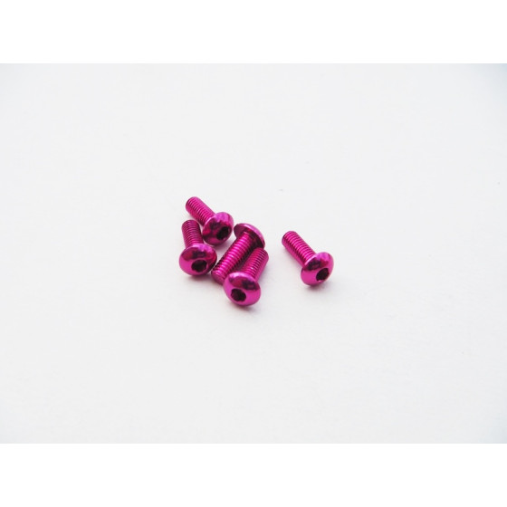 Hiro Seiko  Alloy Hex Socket Button Head Screw M3x14  (4pcs | Pink)