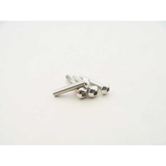Hiro Seiko  Alloy Hex Socket Button Head Screw M3x18  (4pcs | Silver)