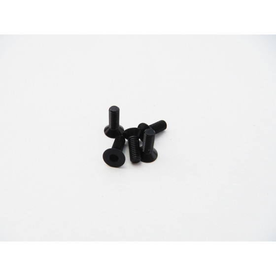 Hiro Seiko  Alloy Hex Socket Flat Head Screw M3x14  (4pcs | Black)