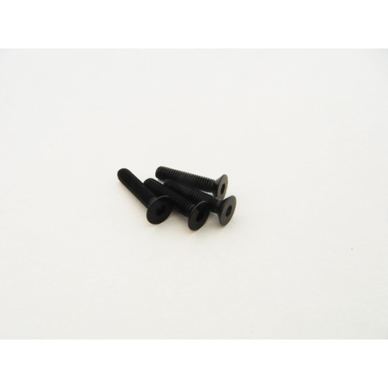 Hiro Seiko  Alloy Hex Socket Flat Head Screw M3x18  (4pcs | Black)