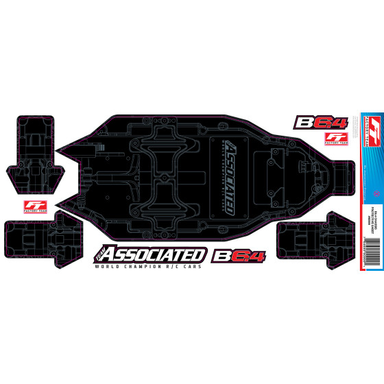 Team Associated RC10B6.4 FT Chassis Protective Sheet, +3mm, printed