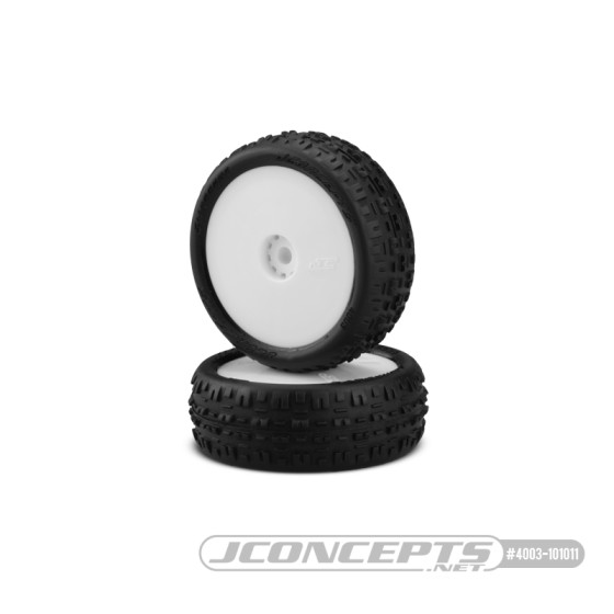 JConcepts Swagger - pink compound - pre-mounted, white wheels (2pcs)(Fits - Losi Mini-B front)