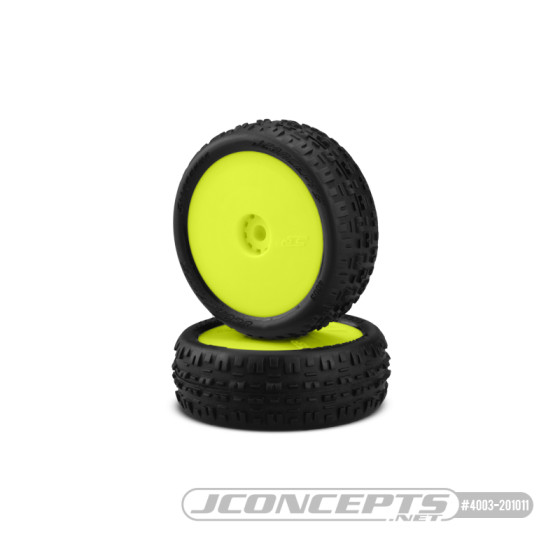 JConcepts Swagger - pink compound - pre-mounted, yellow wheels (2pcs)(Fits - Losi Mini-B front)