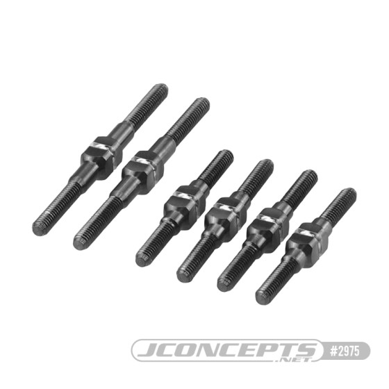 JConcepts Mini-T 2.0 | Mini-B Fin titanium turnbuckle set, black - 6pc