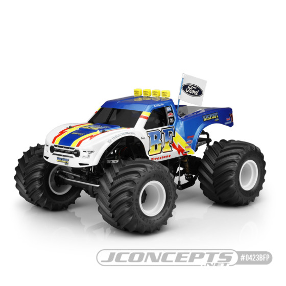 JConcepts 2020 Ford Raptor body - BF Power logo MT body (Fits ? Losi LMT / Axial SMT10, 7.25 width & 12.50-13.00 wheelbase)