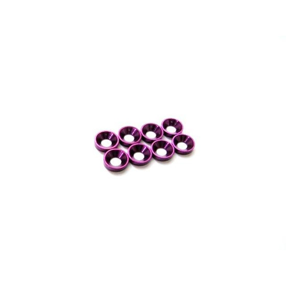 Hiro Seiko 3mm Alloy Countersunk Washer (S-Size) [Purple] ( 8 pcs)