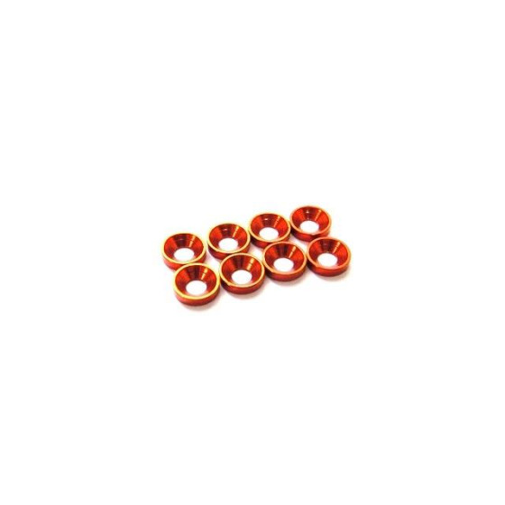 Hiro Seiko 3mm Alloy Countersunk Washer (S-Size) [Orange] ( 8 pcs)