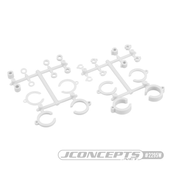 JConcepts Big Bore Shock Limiter, up-travel kit, 24pc - white (Fits ? 3.0 and 3.5mm shock shafts)