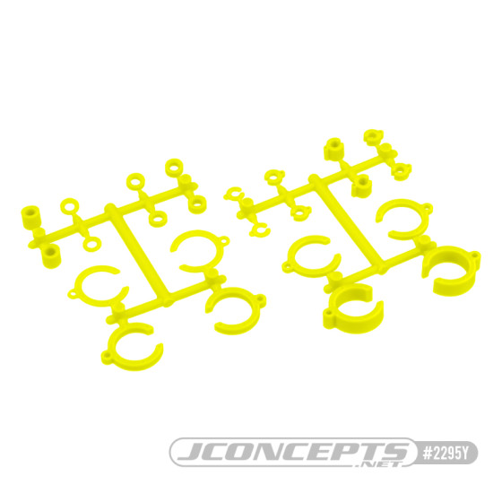 JConcepts Big Bore Shock Limiter, up-travel kit, 24pc - yellow (Fits ? 3.0 and 3.5mm shock shafts)