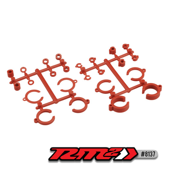 JConcepts RM2 Big Bore Shock Limiter, up-travel kit, 24pc - red (Fits ? 3.0 and 3.5mm shock shafts)