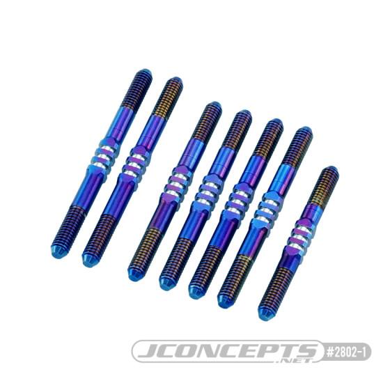 JConcepts - B74.2, 3.5mm Fin Titanium turnbuckle set, blue - 7pc.