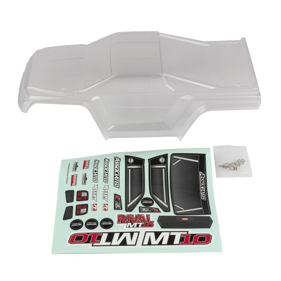Team Associated RIVAL MT10 Body V2, clear