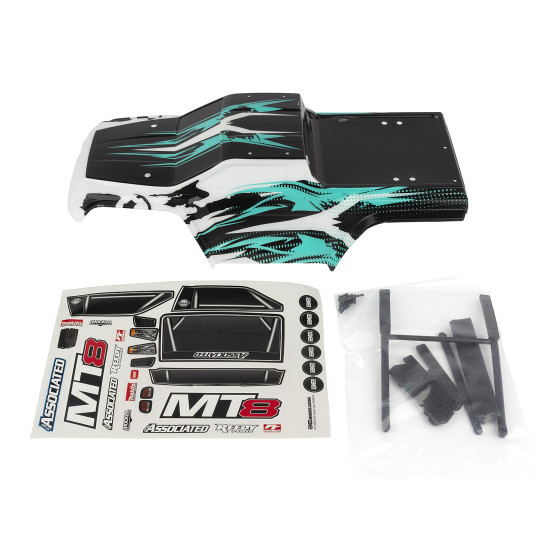 Team Associated Rival MT8 Body Set, Teal, painted