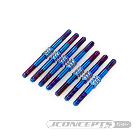 JConcepts - TLR, 22X-4 3.5mm Fin turnbuckle kit - burnt blue, 7pc.