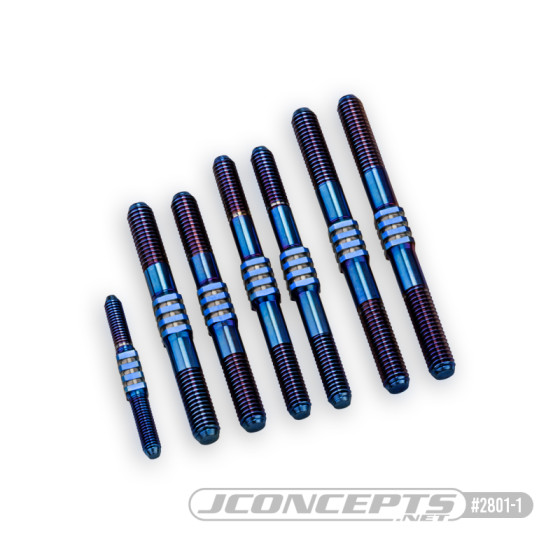 JConcepts TLR 8ight-X 2.0 | XE Fin Titanium turnbuckle set ? burnt blue, 7pc.
