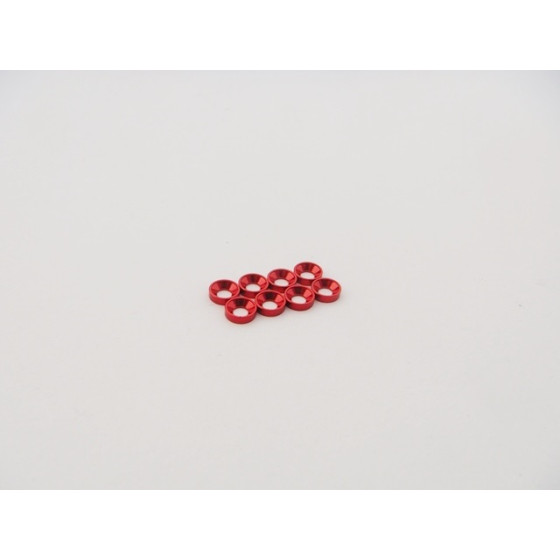 Hiro Seiko M2 Aluminum Countersunk Washer (S-Size) [Red] (8pcs)