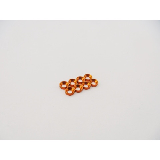 Hiro Seiko M2 Aluminum Countersunk Washer (S-Size) [Orange] (8pcs)