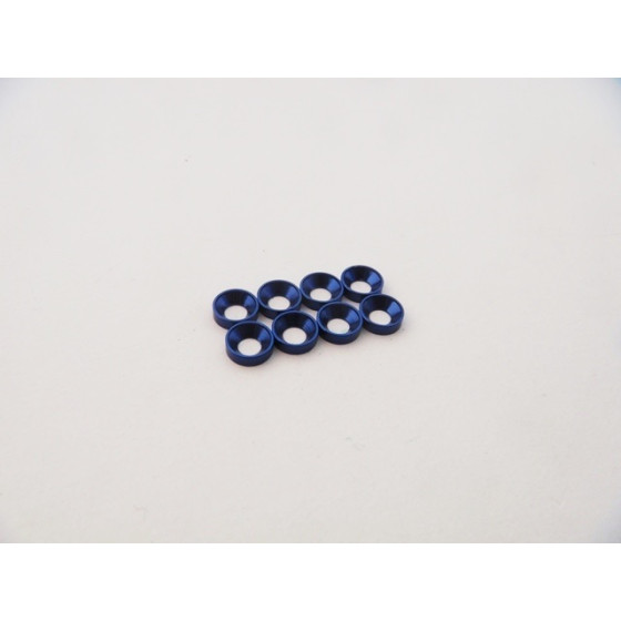 Hiro Seiko M2.5 Aluminum Countersunk Washer (S-Size) [Y-Blue] (8pcs)