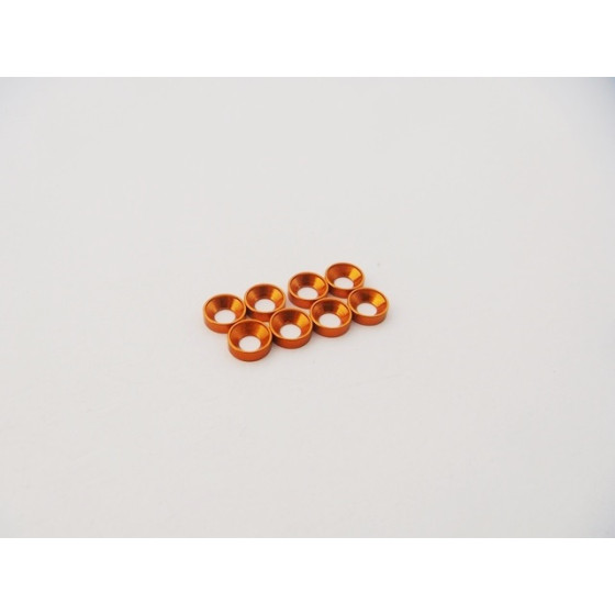 Hiro Seiko M2.5 Aluminum Countersunk Washer (S-Size) [Orange] (8pcs)