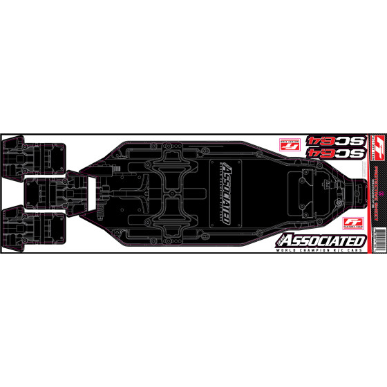 Team Associated RC10SC6.4 FT Chassis Protective Sheet, printed