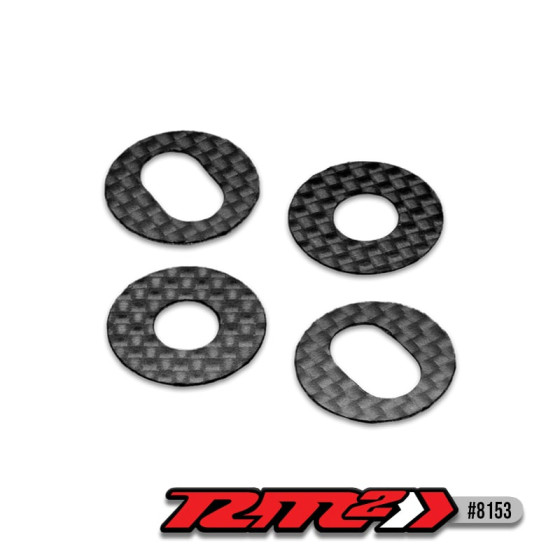 JConcepts RM2, 1/8th off-road carbon fiber body shell washer w/adhesive back, 4pc.