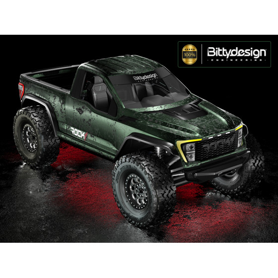 Bittydesign ROCK1 1/10 clear body for Vanquish VS4-10 Phoenix Rock Crawler, Pre-Cut, 1mm, full set (include the cab, the rear side panels, the interior cockpit)