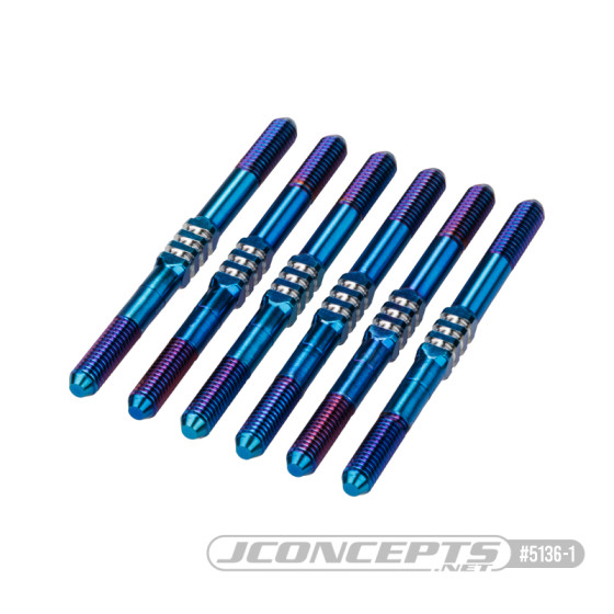 JConcepts RC10B7 3.5 x 48mm Fin Titanium turnbuckle, 6pc. - Burnt Blue