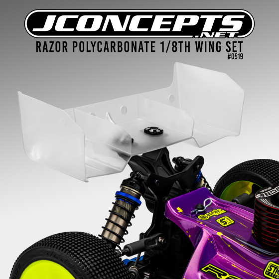 JConcepts Razor polycarbonate 1/8th wing set, un-trimmed