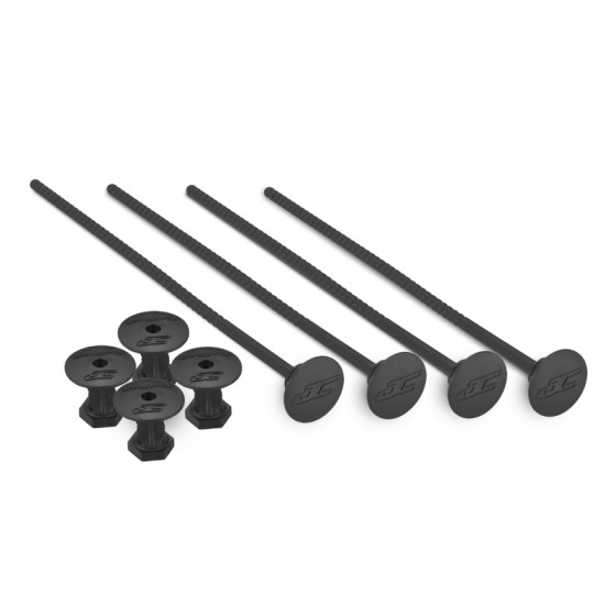 Jconcepts 1/10th off-road tire stick - holds 4 mounted tires (black) - 4pc.