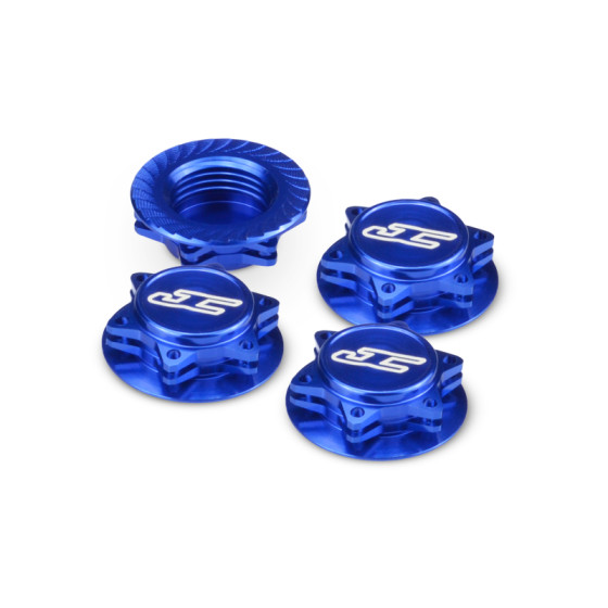 Jconcepts Fin, 1/8th serrated light-weight wheel nut (fine thread) - closed end - blue