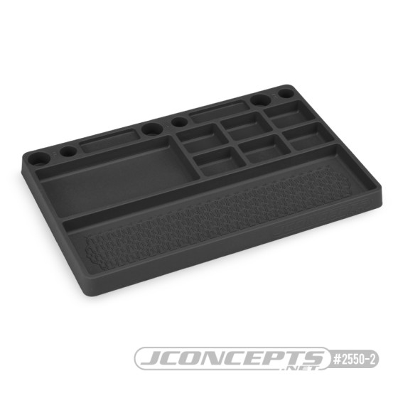 Jconcepts parts tray, rubber material - black