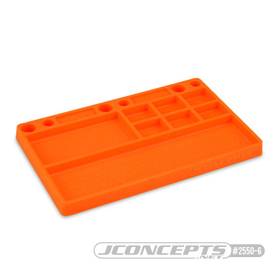 Jconcepts parts tray, rubber material - orange