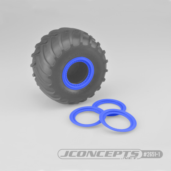 Jconcepts Tribute wheel beadlocks - blue - glue-on set, 4pc.(Fits - #3377 Tribute wheels)