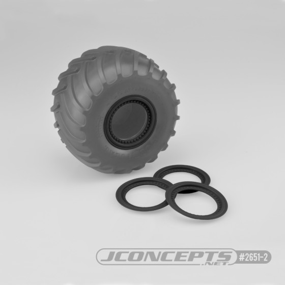 Jconcepts Tribute wheel beadlocks - black - glue-on set, 4pc. (Fits - #3377 Tribute wheels)
