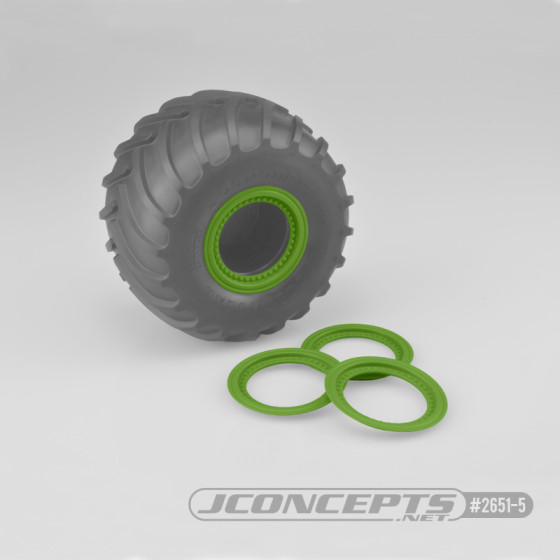 Jconcepts Tribute wheel beadlocks - green - glue-on set, 4pc. (Fits - #3377 Tribute wheels)