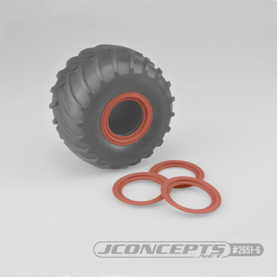 Jconcepts Tribute wheel beadlocks - orange - glue-on set, 4pc. (Fits - #3377 Tribute wheels)