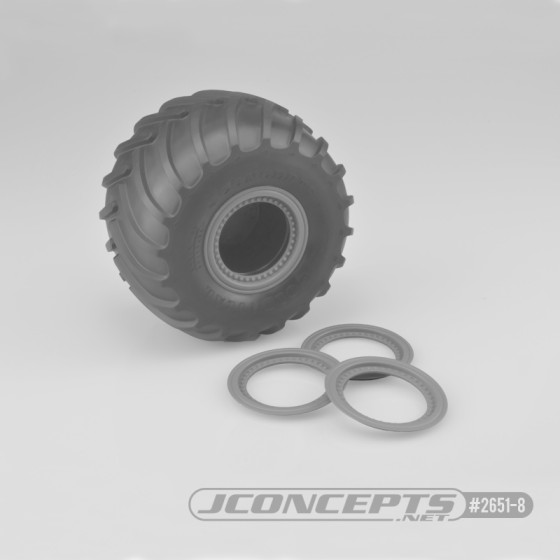 Jconcepts Tribute wheel beadlocks - silver - glue-on set, 4pc. (Fits - #3377 Tribute wheels)