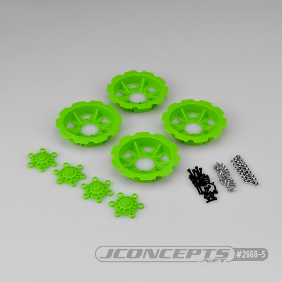 Jconcepts Tracker wheel discs - green (fits - #3379 Dragon wheels)