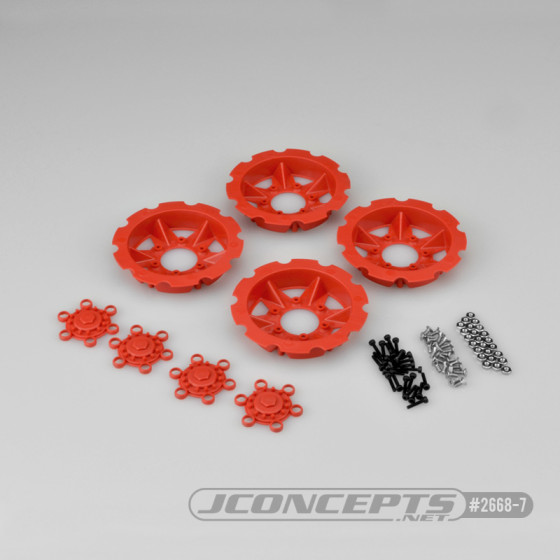 Jconcepts Tracker wheel discs - red (fits - #3379 Dragon wheels)