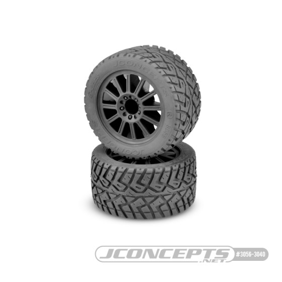 Jconcepts G-Locs - yellow compound - black wheel - (pre-mounted) - E-Stampede and E-Rustler 2wd rear
