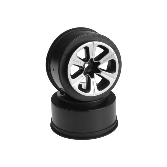 Jconcepts Hustle - Slash front wheel - (black w/ silver face plating) - 2pc.